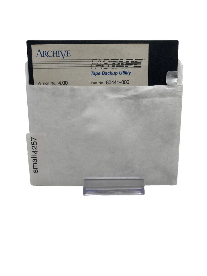 Archive Fastape Tape Backup Utility Version 4.00 80441-006 DOS 5.25 Floppy - Image 1 of 1