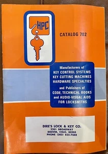 HPC Inc Catálogo 702 Lista de Precios Cerrajero Llave De Colección 1975 Dire's Lock Key Denver - Imagen 1 de 7