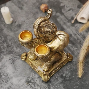 Elephant Shape Pillar Candle Holders Candlestick Coffee Tabletop Ornaments - Picture 1 of 11