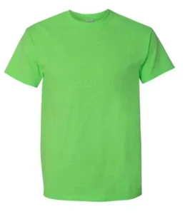 Gildan Men's Classic 3 X 3XL T-Shirt 100% Heavy Cotton Blank G5000 Lime Green - Picture 1 of 5