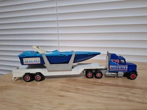 Majorette Miami Vice 80s Semi Boat Tractor Trailer Transporter Die Cast Vintage - Picture 1 of 12