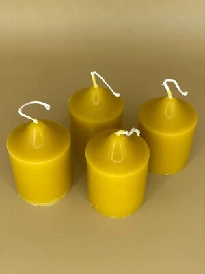 Handmade (4Pack)100% Pure Beeswax Pillar Candles 100% Cotton Wick | Mini 2 In - Image 1 of 3
