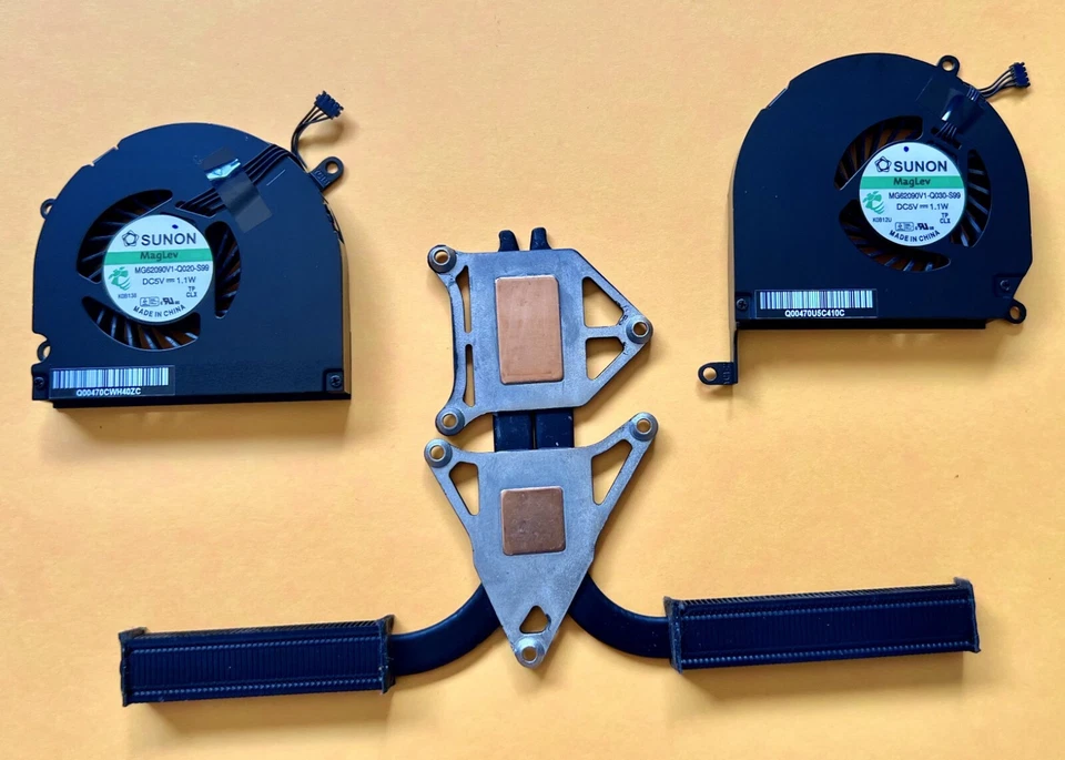 MacBook Pro 15" A1286 ventilador de refrigeração esquerda direita dissipador de calor parafusos unibody Sunon - Imagem 1 de 2