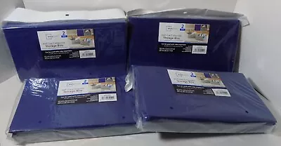 Collapsible Storage Bins Half-Size Mainstays Stadium Blue 2 pk - Lot 4 - Image 1 of 4