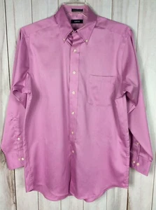 Izod Purple Button Down Collar Dress Shirt Mens Size Large 16/32-33 Easy Care - Picture 1 of 4