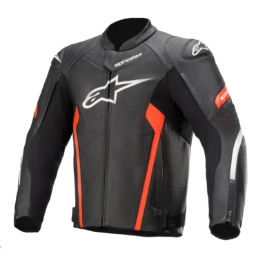 Alpinestars Faster V2 Leather Motorbike Motorcycle Jacket Black Red NEW - Image 1 of 2