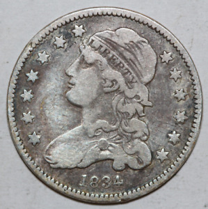VF Details Cleaned 1834 Capped Bust Quarter