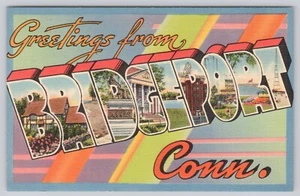 POSTCARD Bridgeport, Conn. Large Letter Postcard - Picture 1 of 3