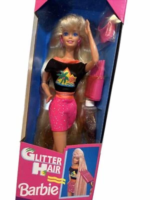 Glitter Hair Barbie 1993 Vintage Mattel -Super Long Hair! New In Box! 💕🔵🟠💕 - Image 1 of 4