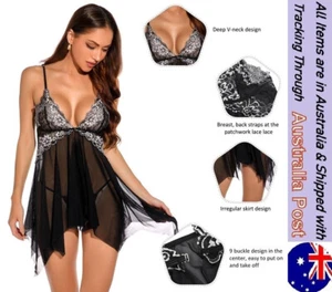 Plus 5XL Sexy Womens Ladies Sheer Eligant Lingerie Negligee Babydoll pantie 1203 - Picture 1 of 10