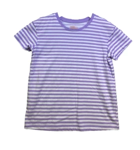 Cat & Jack Girls Crewneck Shirt Girls Size XL 14 Purple & White Striped FREE S&H - Picture 1 of 3