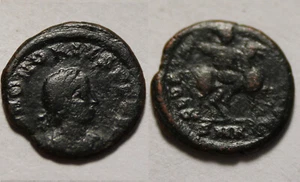 HONORIUS Horse rider rising hand Cyzicus mint Rare Genuine ancient Roman Coin - Picture 1 of 4