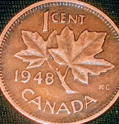 Rare 1948 Canadian Penny A Points To The Large Denticle - Image 1 of 3