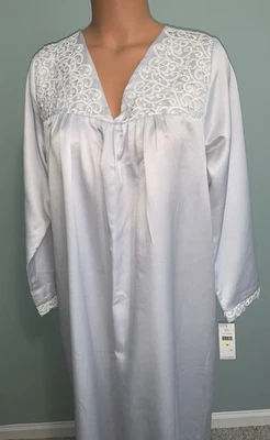 Nuevo con etiquetas Camisón Oscar De La Renta Satinado Caftán M Franela Forrado Algodón Cepillado Foto 1 de 4