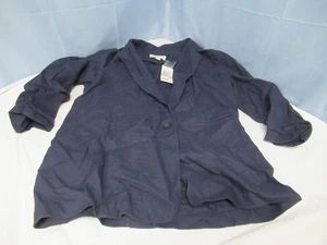 Michael Kors Blazer Jacke Leinen Indigo Einknopf Größe 12 (B8) - Bild 1 von 4