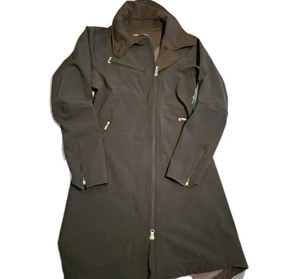 Gabardina NAU asimétrica con cremallera cubierta de púrpura chaqueta de lluvia forrada para mujer XS Foto 1 de 4