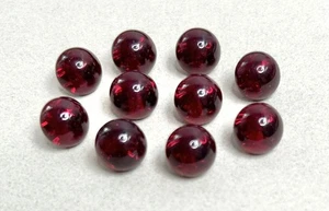 Set of 10 Vintage Diminutive Ruby Red Glass Buttons - Picture 1 of 2