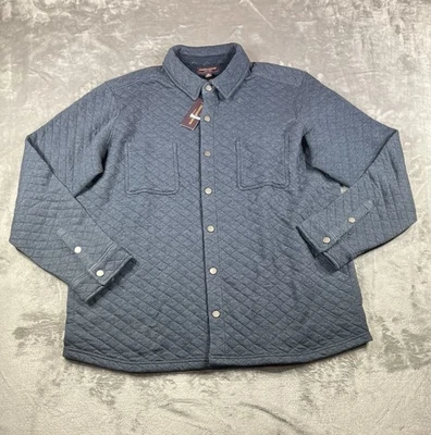 Chaqueta Camisa Acolchada Johnston & Murphy Para Hombre Talla XL Gris Nueva con Etiquetas Bolsillos Foto 1 de 4