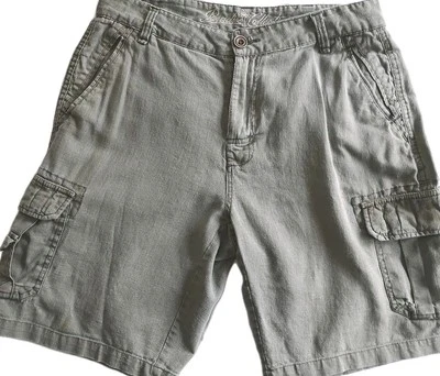 Paradise Collection Cargo Shorts Men's Size 32x9.5 Linen Cotton  Hawaiian *Flaw - Image 1 of 4