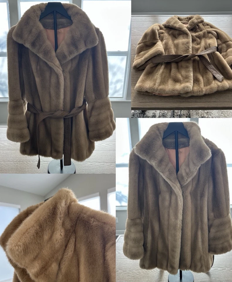 Abrigo de piel marrón Grandella II Sportowne vintage talla 16 hecho en Unión en EE. UU. Foto 1 de 4