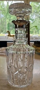 Garrard Co 1964 Silver Collar Cut Glass Crystal Decanter Hallmarked London - Picture 1 of 8