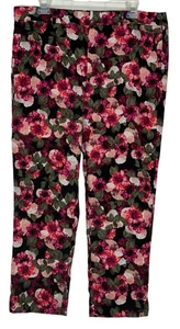 Banana Republic Women’s Avery Red Floral Print Ankle Trouser Pants Size 12 - Picture 1 of 6