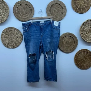 NUEVO Jean Abercrombie Ultra Alto Tiro El Tobillo Pierna Recta Talla Grande 37/24S - Imagen 1 de 6