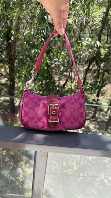 Mini Bolso de Hombro Coach Y2K Demi De Colección Marrón Firma Lona #Hobo #Baguette  Foto 1 de 4
