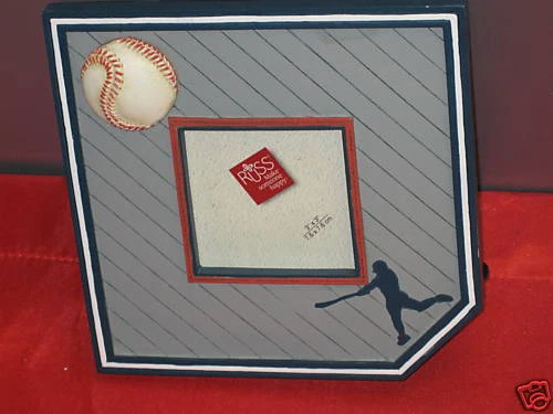 Home Plate Russ Berrie Baseball Picture Frame 3x3 Photo - Image 1 of 1