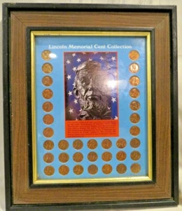 Lincoln Memorial Cent Collection - 1 Wheat - 1973 - 35 Coins Blue Background - Picture 1 of 5