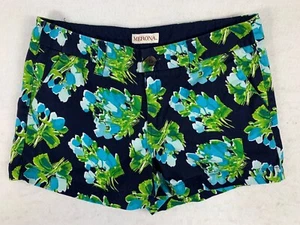 Merona Women's 4 Multicolor Floral Regular Fit Dark Wash Flat Front Chino Shorts - Picture 1 of 5