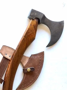 CUSTOM HANDMADE DAMASCUS STEEL WOOD Throwing Axe HATCHET TOMAHAWK Knife - Picture 1 of 8