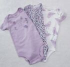 NWT Girls 24 Months 3 Pc Carters Body Suit One Piece Lavender Animal Floral