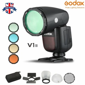 Godox V1S TTL 1/8000s HSS Round Head Flash Light for Sony+Magnetic Accessories - Picture 1 of 12