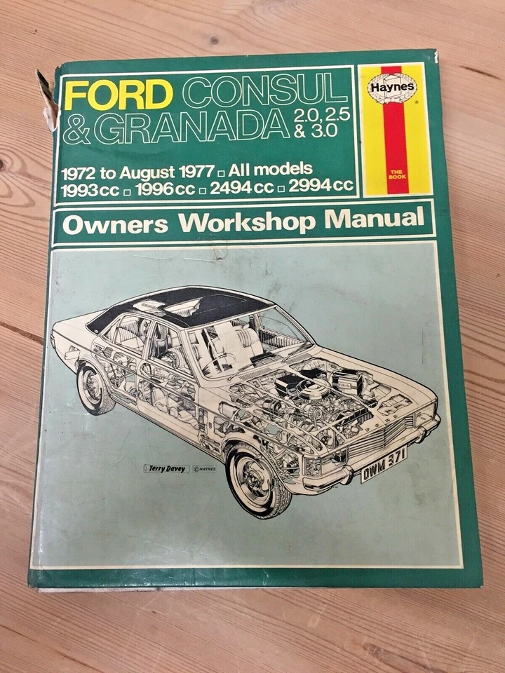HAYNES MANUAL 371 FORD CONSUL & GRANADA 2.0, 2.5 & 3.0 1972 TO 1977 HARDBACK - Image 1 of 1