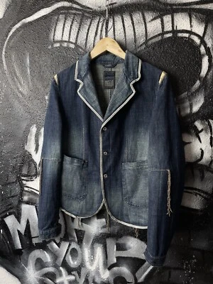 Marithe Francois Girbaud Designed Denim Blazer Jacket - image 1 of 4