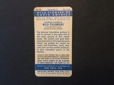 brooke bond tea cards U S A issue wild flowers of North America rare card 1961