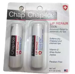 2pk CHAP ICE LIP REPAIR ADVANCED RELIEF EXTREMELY DRY LIP BALM SOFTENS CHAPSTICK - Picture 1 of 3