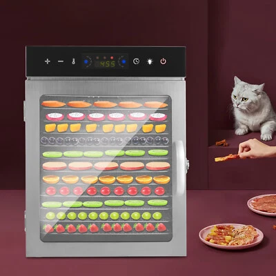 Deshidratador de alimentos de 12 bandejas de acero inoxidable para carne frutas verduras máquina secadora cecina Foto 1 de 4