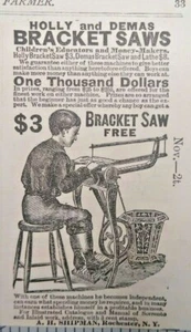 Rochester New York Vintage Print Ad A.H. Shipman Holly Demas Bracket Saw 1881 - Picture 1 of 2