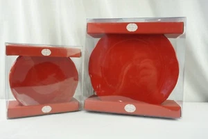 Tracy Porter JOLLY OL' SNOWY SIMPLY RED Set of 8 Salad and Dinner Plates NEW - Picture 1 of 16