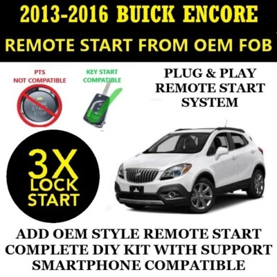 Kit de arranque remoto para Buick Encore 2013-2016 Plug and Play bloqueo 3X Foto 1 de 2