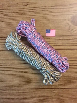 2Pcs(2x28feet)Total 56feet Nylon Clothes Line Household Rope String, Mix Colors - Image 1 of 4