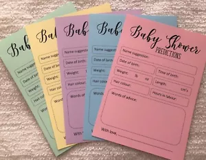 Baby shower prediction and advice game cards A5 - Picture 1 of 3