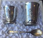 Timbale And Egg Cup Metal Silver Pattern In Chinese
