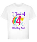 Childrens Personalised Birthday T-Shirt Rainbow Sunshine Girls TShirt Boys To...