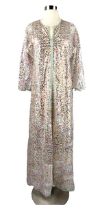 Anna Sui NWT Rainbow Sequin Sheer Mesh Kaftan Maxi Dress Gown Petite USA Made - Picture 1 of 10