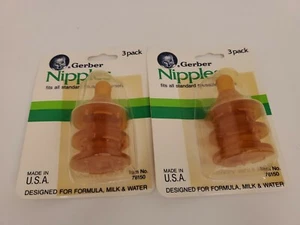 NEW! Two (2) Vintage 3 packs Gerber Nipples 1987 - For Standard Reusable Nursers - Picture 1 of 6