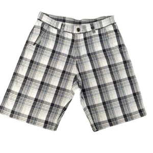 Canterbury Blue & White Plaid Wide Leg Shorts Size 32 Cotton - Picture 1 of 5