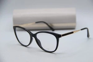 NEW JIMMY CHOO JC 379 807 BLACK GOLD AUTHENTIC FRAMES EYEGLASSES 54-15 - Picture 1 of 5
